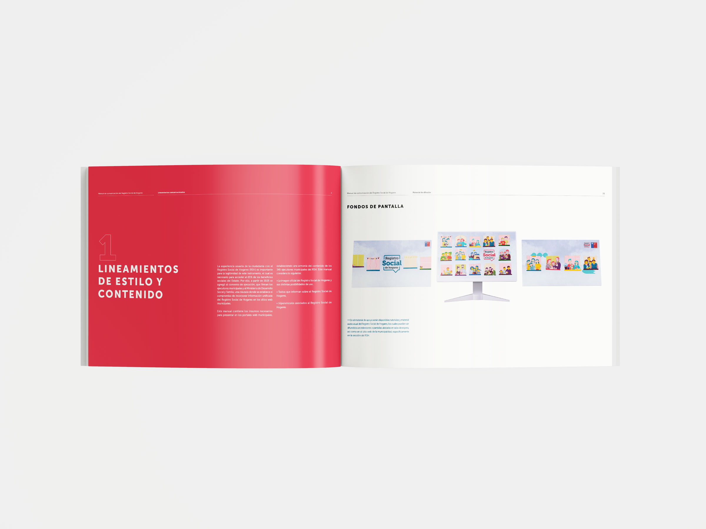 Detalle interior del manual - Retícula y diseño de información